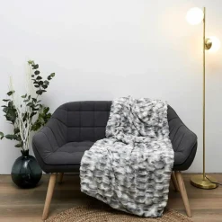 Plaid imitation fourrure Opulence ombré blanc/noir - 140x200 cm