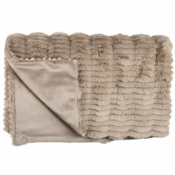 Plaid imitation fourrure Opulence taupe - 120x150 cm