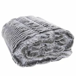 Plaid imitation fourrure Opulence gris - 120x150 cm