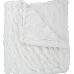 Plaid imitation fourrure luxury blanc - 140x200 cm