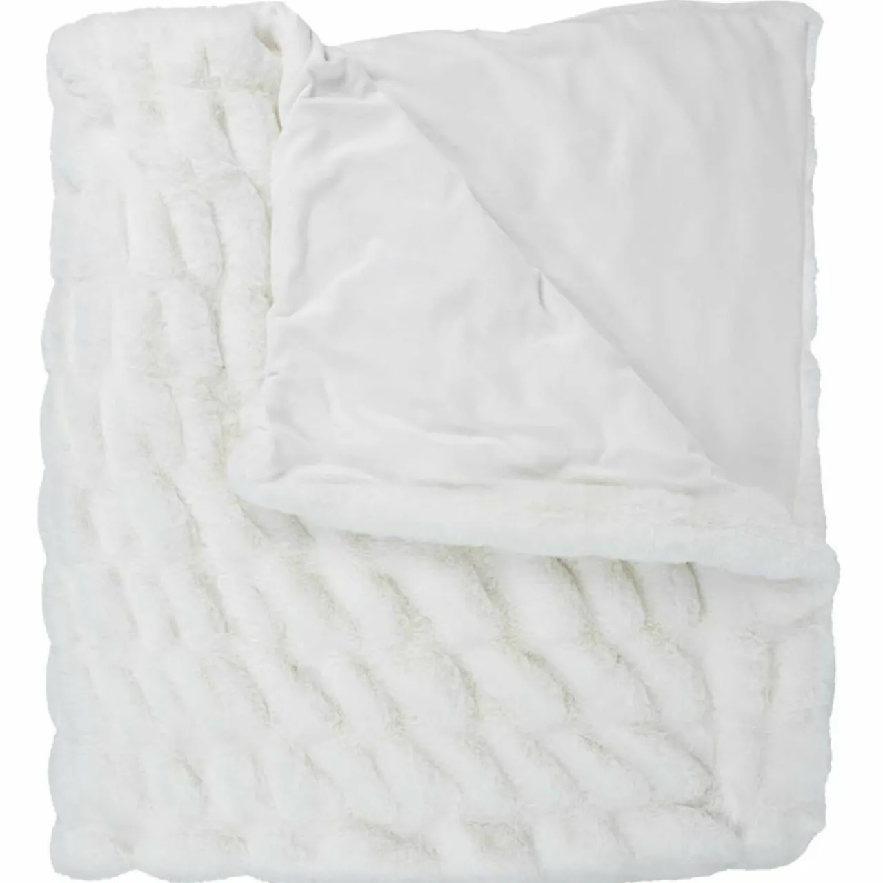 Plaid imitation fourrure luxury blanc - 140x200 cm