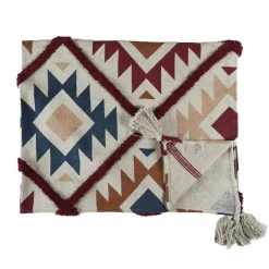 Plaid imprimé ethnique multicolore - 120x150 cm