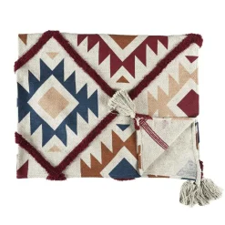 Plaid imprimé ethnique multicolore - 120x150 cm