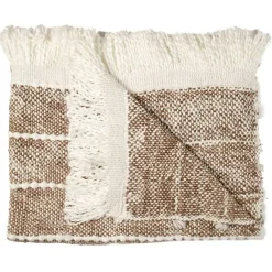 Plaid maille tressée marron - 120x2x150 cm