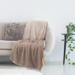 Plaid nid d'abeille XXL beige - 150x120 cm