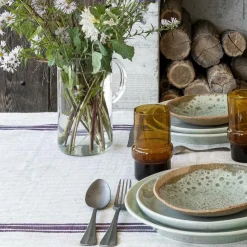 Plaid ou Nappe blanc/violet 110x220cm