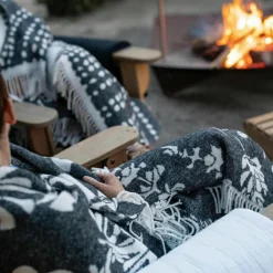 Plaid Recyclé Taina carbone - 160x140 cm