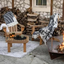 Plaid Recyclé Taina carbone - 160x140 cm