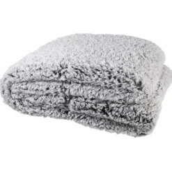 Plaid sherpa gris - 120x150 cm