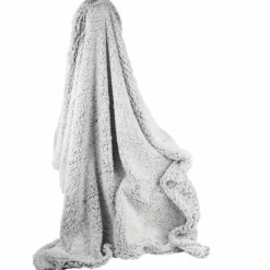 Plaid sherpa gris - 120x150 cm