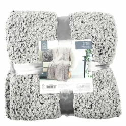 Plaid sherpa gris - 120x150 cm