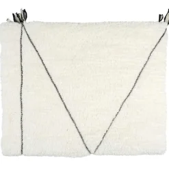 Plaid sherpa motif tresse blanc - 130x160 cm