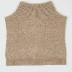 Plastron 100% Cachemire col montant en côtes Carla chestnut