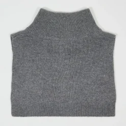 Plastron 100% Cachemire col montant en côtes Carla gris