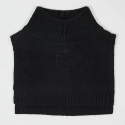 Plastron 100% Cachemire col montant en côtes Carla noir