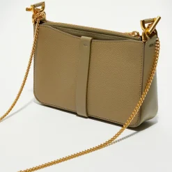 Pochette bandoulière en Cuir Pottery verte - 20x20x9 cm