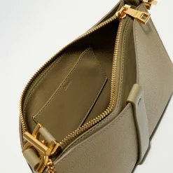 Pochette bandoulière en Cuir Pottery verte - 20x20x9 cm