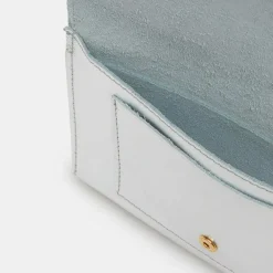 Pochette en Cuir Fred Mif argentée - 11x17x1 cm