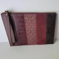 Pochette en Cuir zippée XL Jet Set Travel merlot/multicolore - 24.13x17.14x12.7 cm
