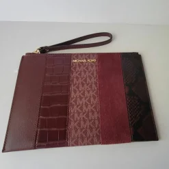 Pochette en Cuir zippée XL Jet Set Travel merlot/multicolore - 24.13x17.14x12.7 cm