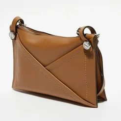Pochette en Cuir Zipped Pouch teck - 23x15x4 cm