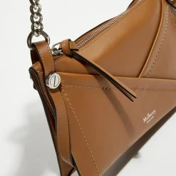 Pochette en Cuir Zipped Pouch teck - 23x15x4 cm