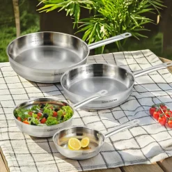 Poêle induction argentée - D.24 cm