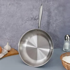 Poêle triplex induction argentée - D.32 cm