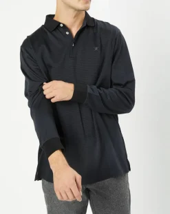 Polo Classic Fit Pied-de-poule noir/bleu marine