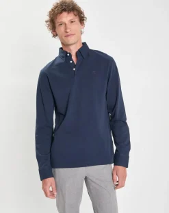 Polo Classic Fit piqué bleu