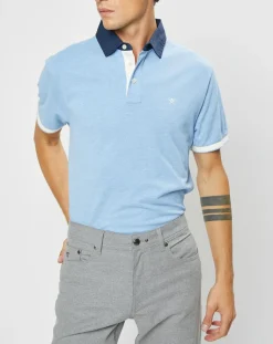 Polo Classic Fit Piqué Brand bleu ciel