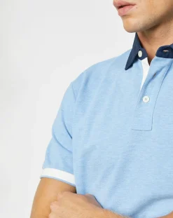 Polo Classic Fit Piqué Brand bleu ciel
