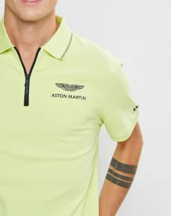 Polo col zippé Aston Martin Racing jaune