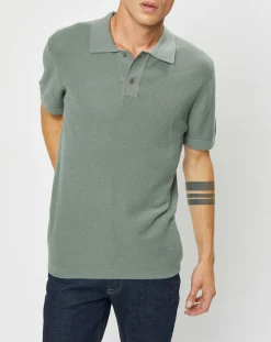 Polo en Coton & Soie kaki