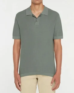 Polo en Coton & Soie kaki