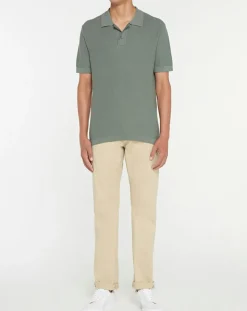 Polo en Coton & Soie kaki