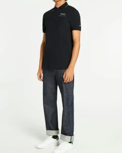 Polo en jersey Regular Fit rayé Aston Martin Racing noir
