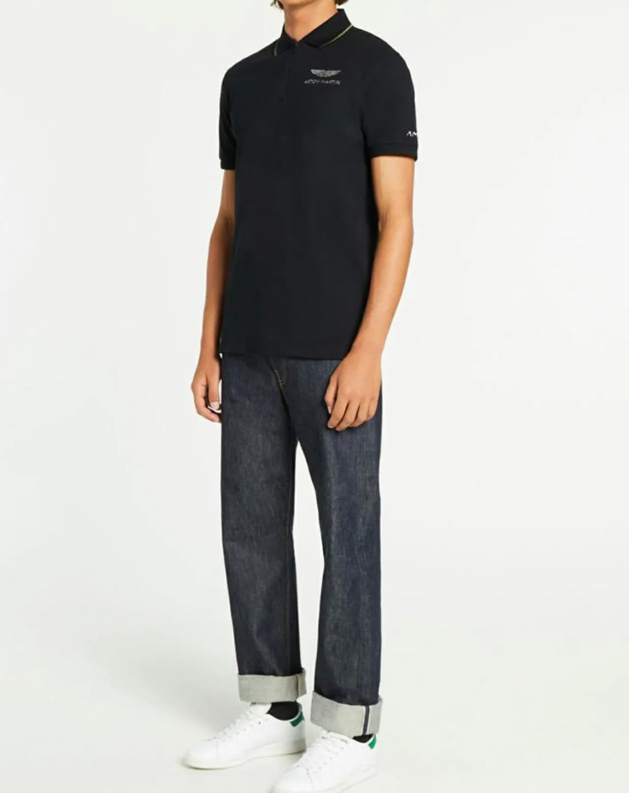 Polo en jersey Regular Fit rayé Aston Martin Racing noir