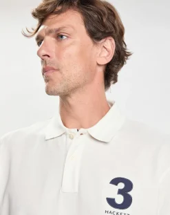 Polo manches courtes Héritage Numéro écru