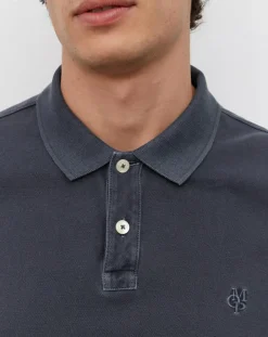 Polo manches courtes Piqué Coton Bio bleu marine