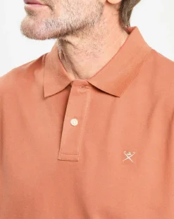Polo manches courtes uni piqué orange moyen