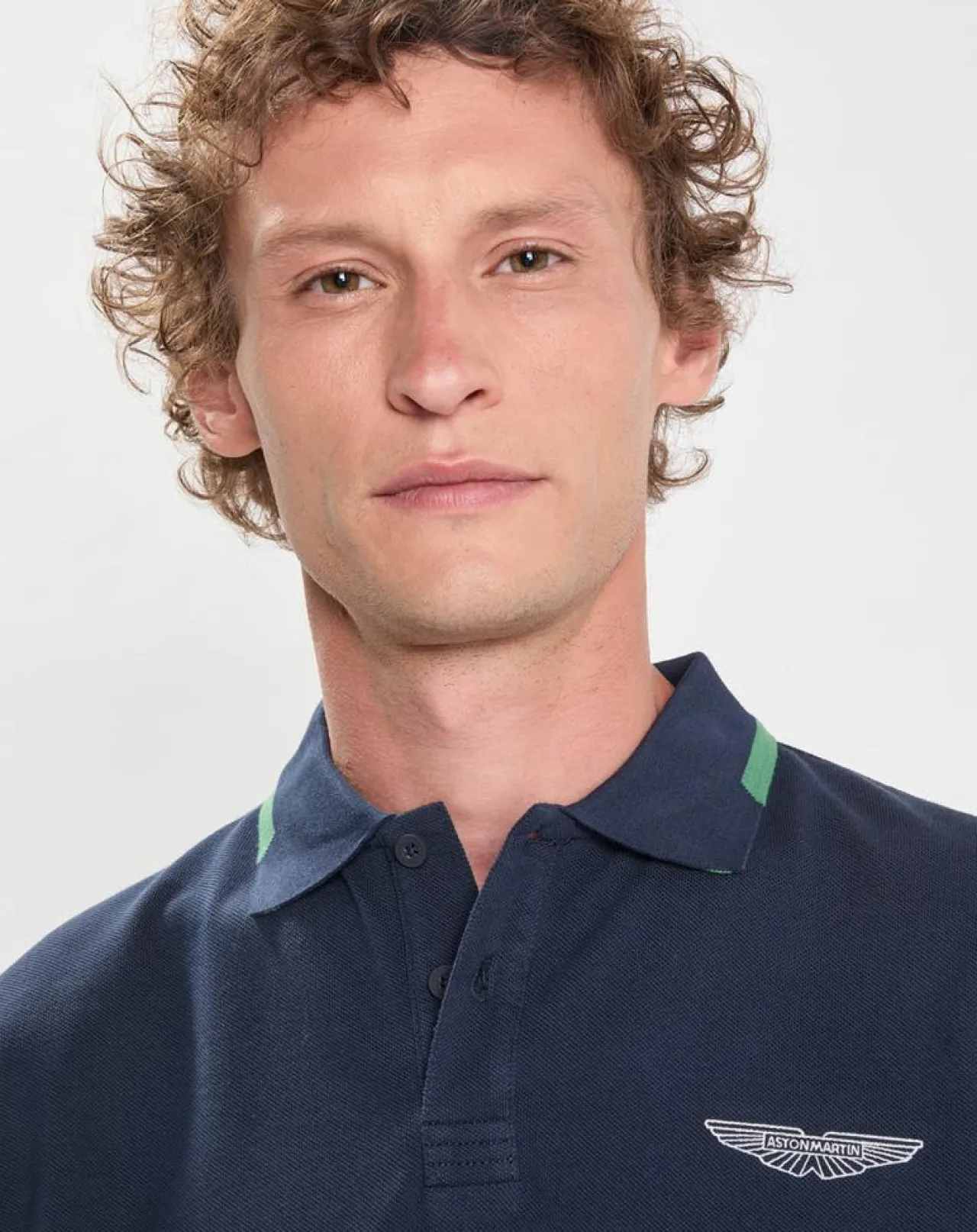 Polo Regular Fit Aston Martin Racing Détail Col bleu marine