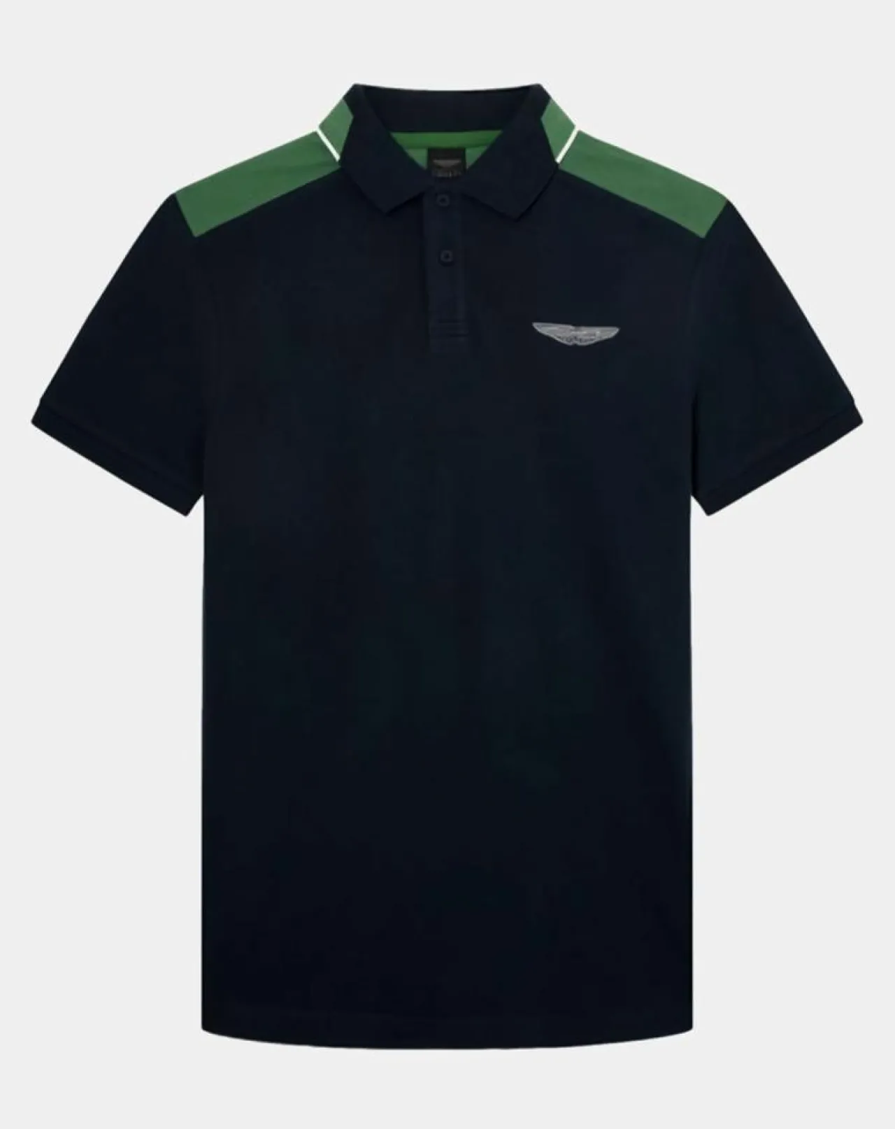 Polo Regular Fit Aston Martin Racing Colorblok bleu foncé/vert