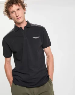 Polo Regular Fit Aston Martin Racing Colorblok noir/gris