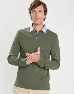 Polo Regular Fit manches longues kaki