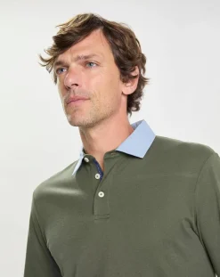Polo Regular Fit manches longues kaki