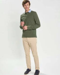 Polo Regular Fit manches longues kaki