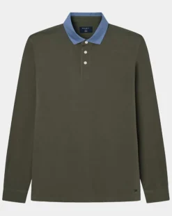 Polo Regular Fit manches longues kaki