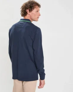 Polo Regular Fit manches longues Aston Martin Racing bleu foncé