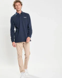 Polo Regular Fit manches longues Aston Martin Racing bleu foncé